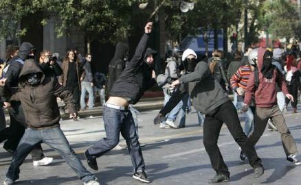 People rioting