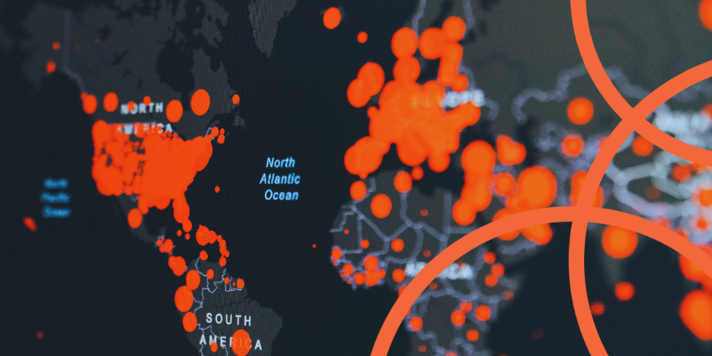 digital map showing covid hotspots